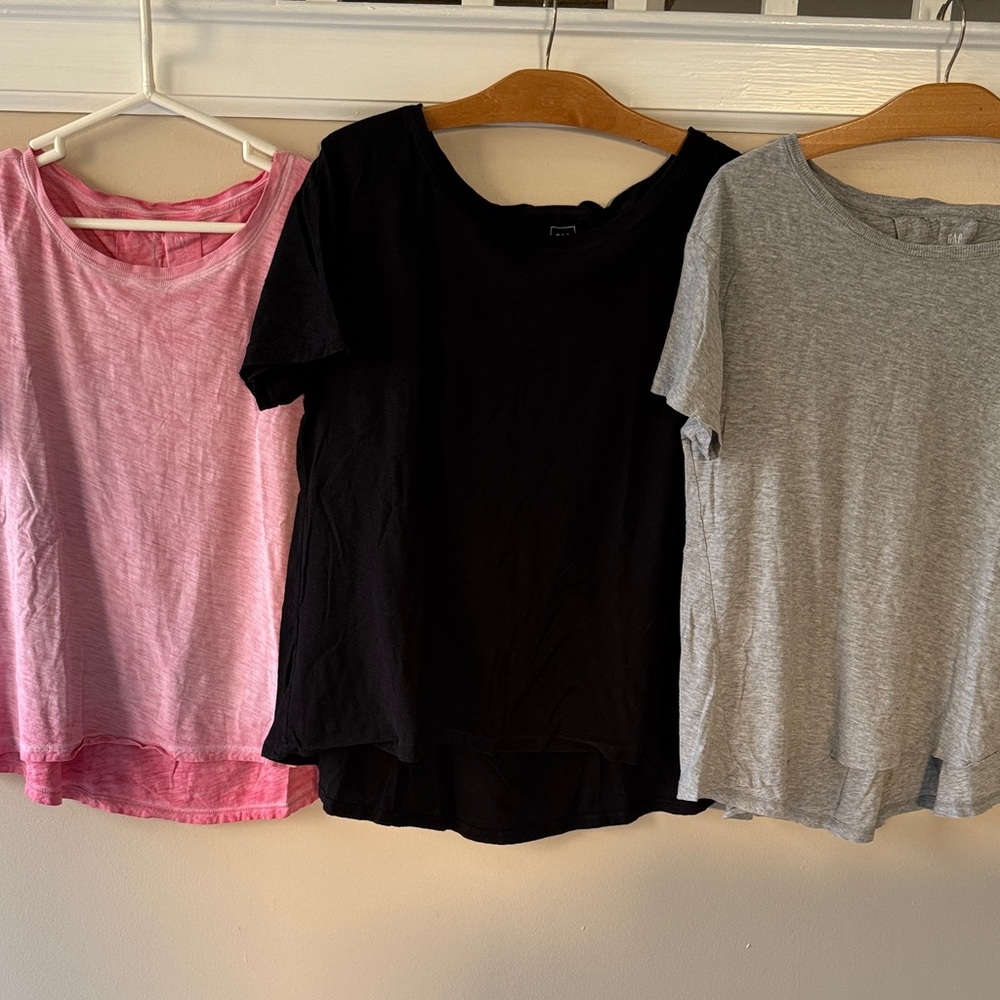 GAP Women's Short Sleeve Tops - Pink, Black, Gray